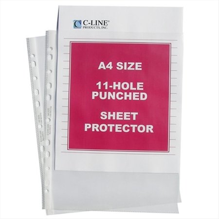 C-LINE PRODUCTS C-Line Products 08037BNDL2BX Standard Weight Polypropylene Sheet Protector  A4 SIZE  Clear  11 .75 x 8 .25  50-BX - Set of 2 BX 08037BNDL2BX